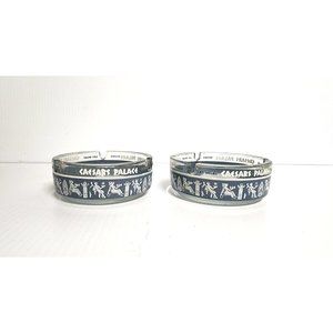 VTG Caesars Palace Glass Ash Trays Set of 2 Las Vegas Nevada Collector